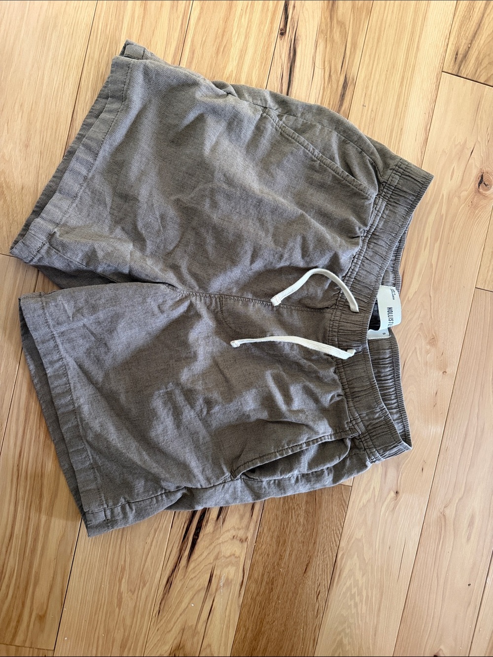 Hollister Waffle-Knit Drawstring Shorts - Taupe